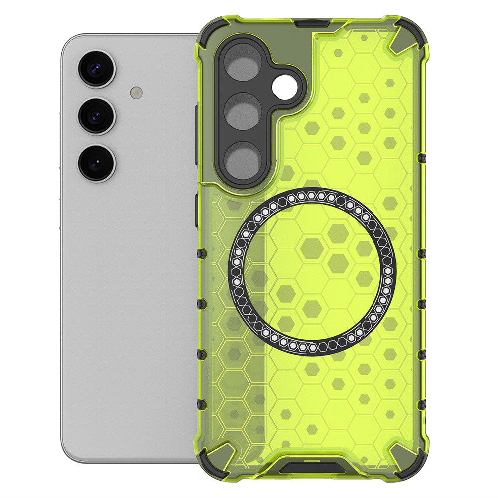 Capa MagSafe para Samsung Galaxy S25 S931, Techsuit, HoneyComb Shield, Verde