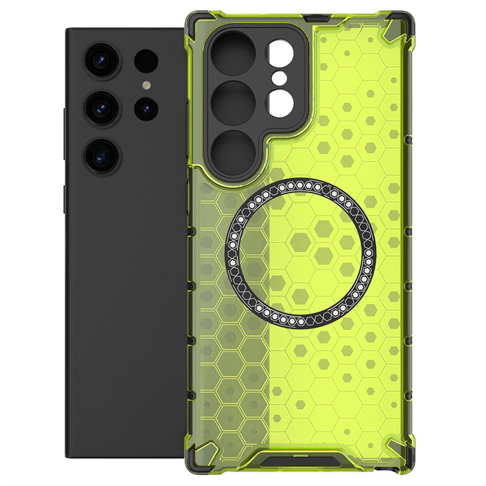 Capa MagSafe para Samsung Galaxy S25 Ultra S938, Techsuit, HoneyComb Shield, Verde