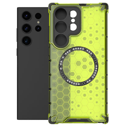 Capa MagSafe para Samsung Galaxy S25 Ultra S938, Techsuit, HoneyComb Shield, Verde