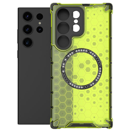 Capa MagSafe para Samsung Galaxy S25 Ultra S938, Techsuit, HoneyComb Shield, Verde