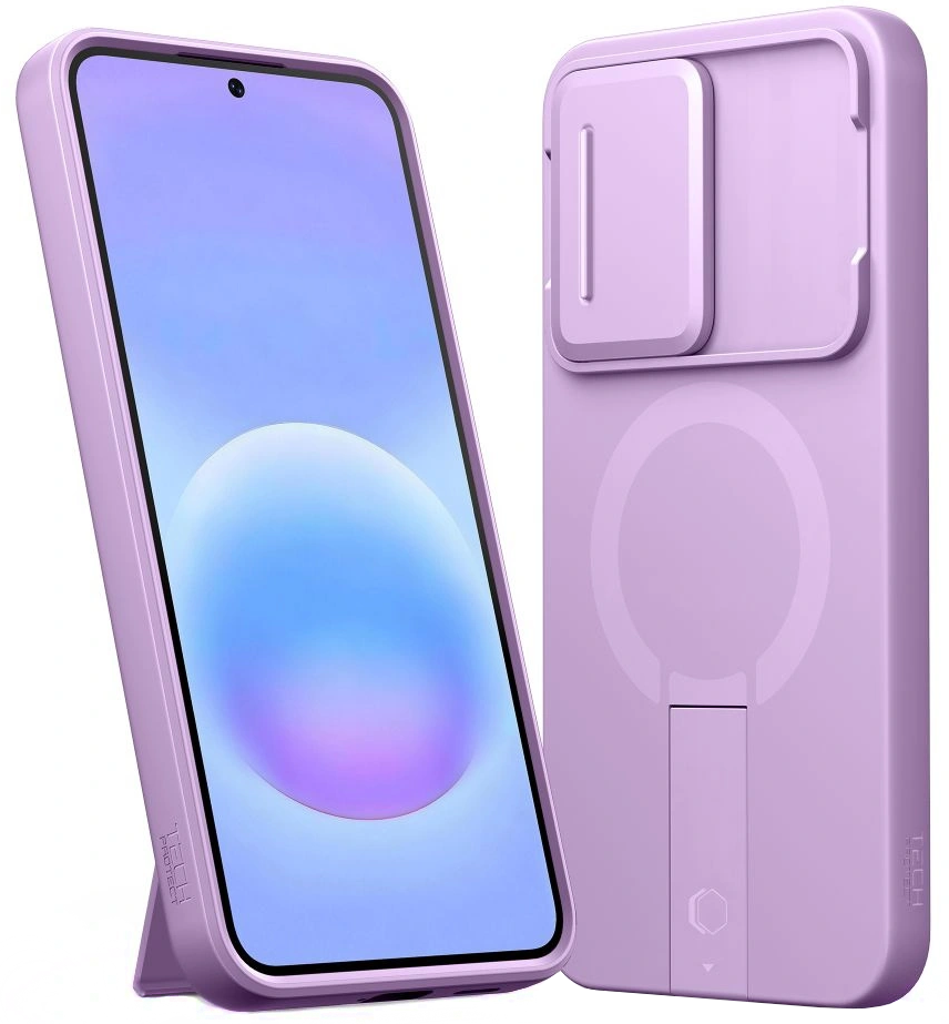 Capa MagSafe para Samsung Galaxy A57 5G, Tech-Protect, Kevlar Aura, Violeta