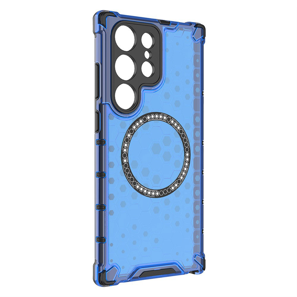 Capa MagSafe para Samsung Galaxy S24 Ultra S928, Techsuit, HoneyComb Shield, Azul
