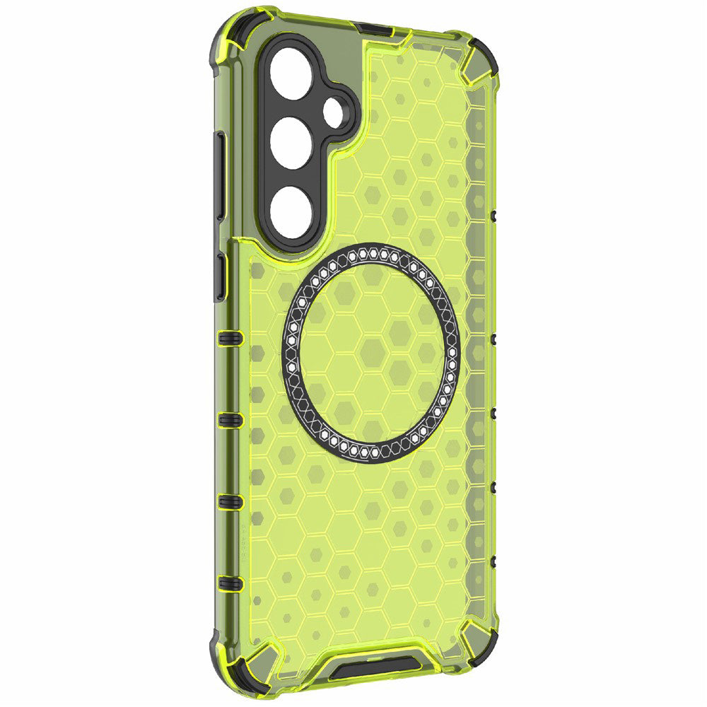 Capa MagSafe para Samsung Galaxy S25 S931, Techsuit, HoneyComb Shield, Verde