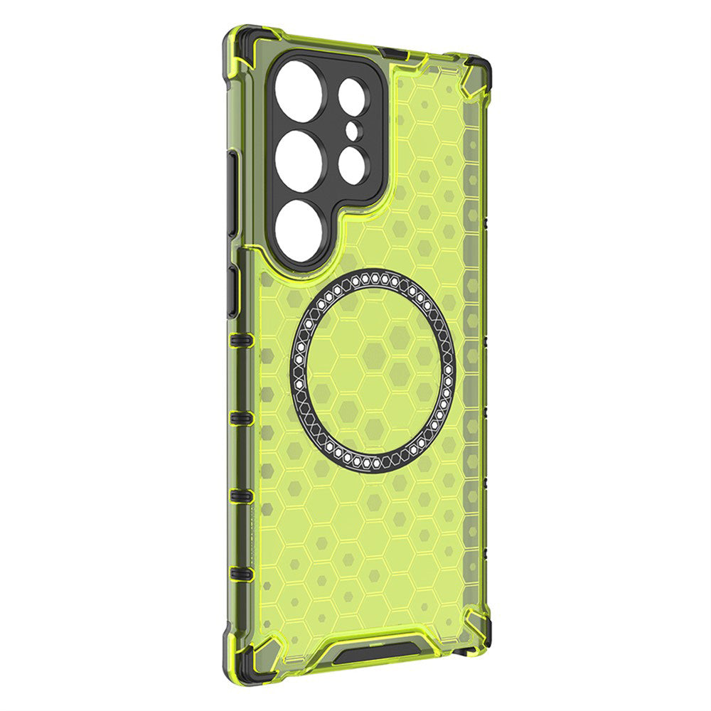 Capa MagSafe para Samsung Galaxy S25 Ultra S938, Techsuit, HoneyComb Shield, Verde