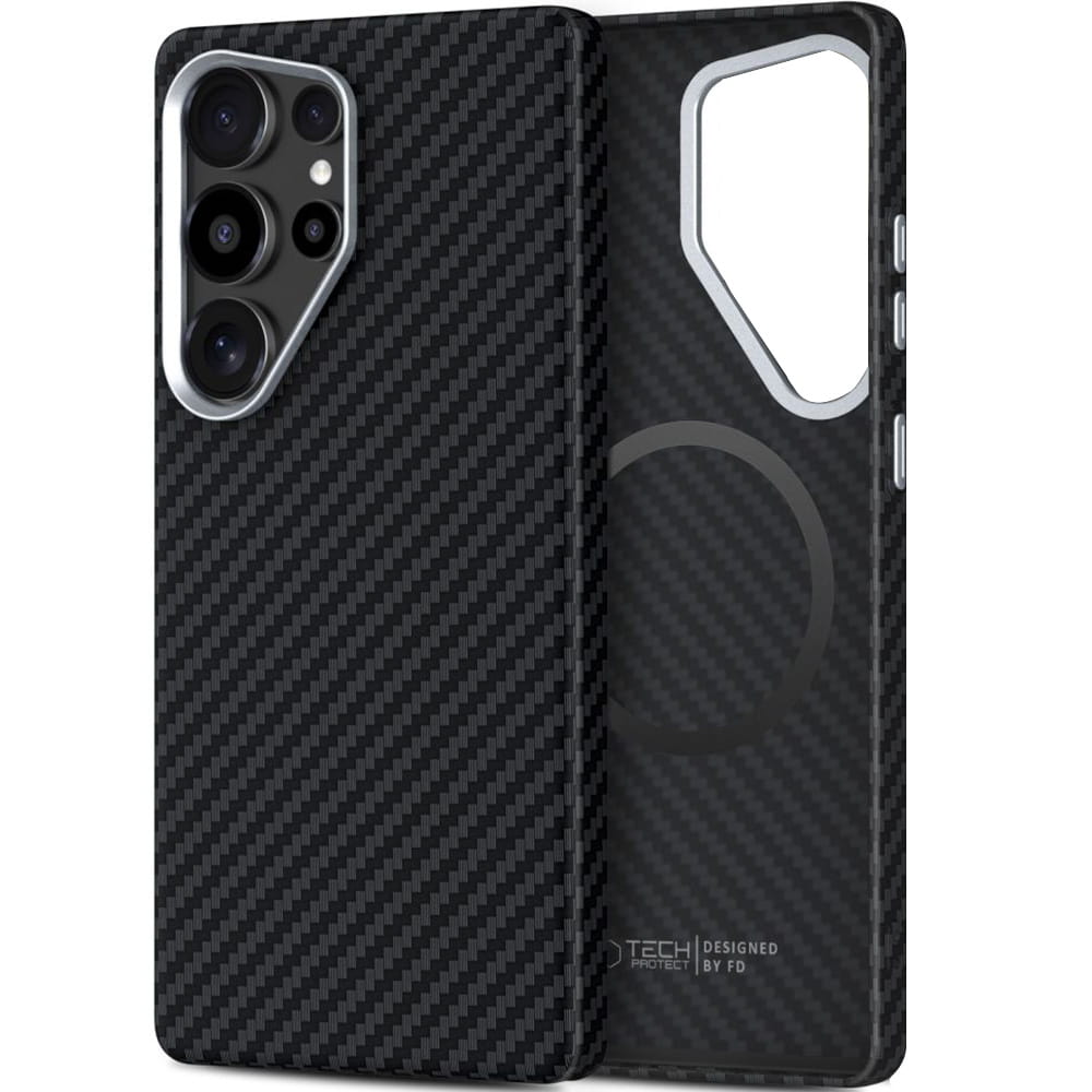 Capa MagSafe para Samsung Galaxy S25 Ultra S938, Tech-Protect, Ion Carbon, Preta