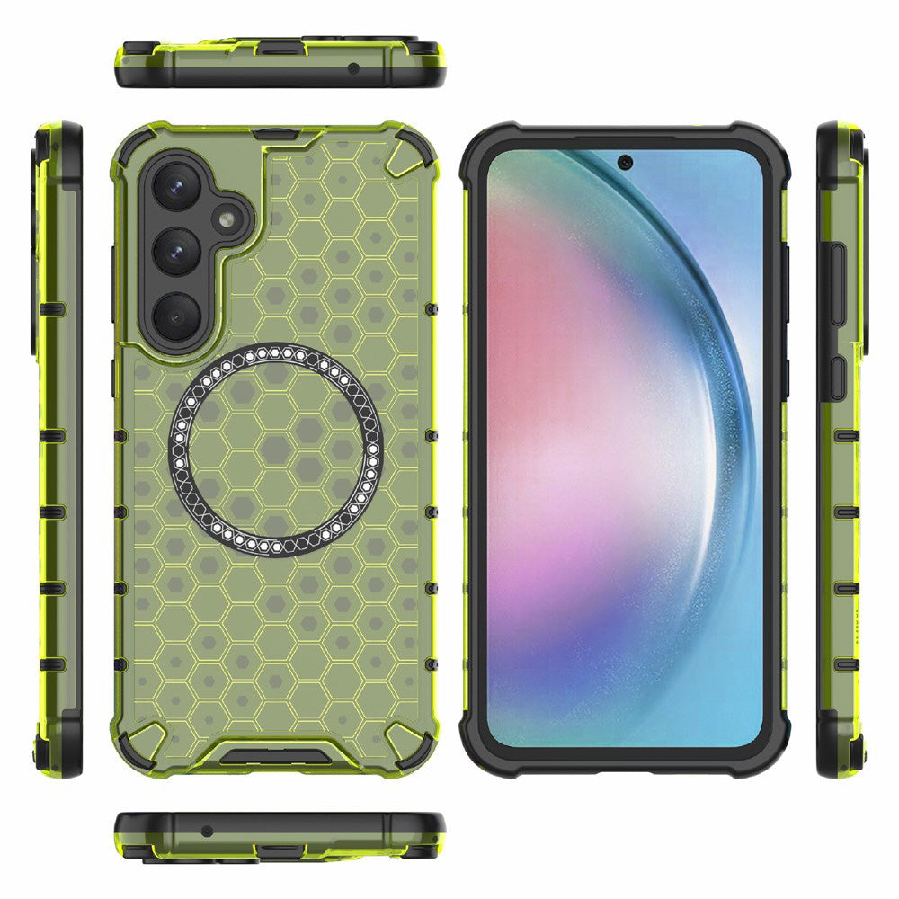 Capa MagSafe para Samsung Galaxy S25 S931, Techsuit, HoneyComb Shield, Verde