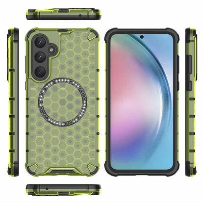 Capa MagSafe para Samsung Galaxy S25 S931, Techsuit, HoneyComb Shield, Verde