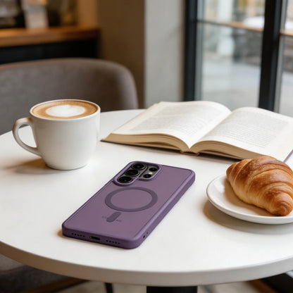 Capa MagSafe para Samsung Galaxy S26 Ultra S948, Tech-Protect, Magmat, Roxo Mate