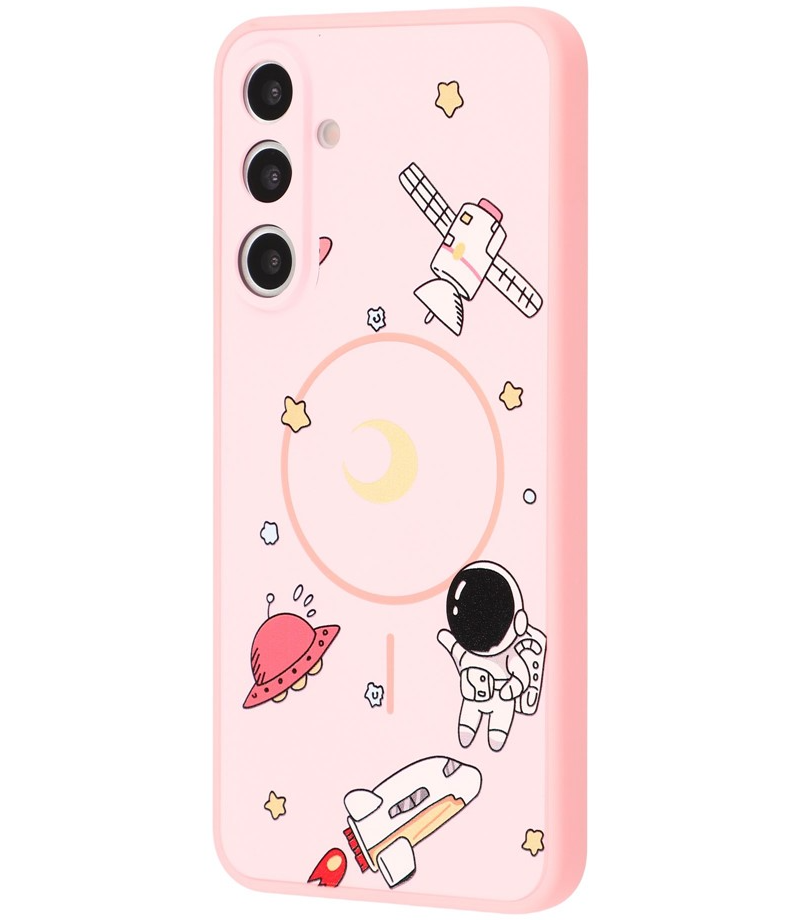 MagSafe Case for Samsung Galaxy A16 5G A166 / A16 4G A165, OEM, Cartoon Astronaut, Pink