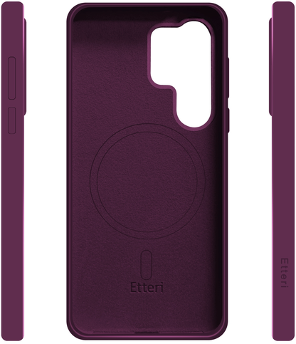 Capa MagSafe para Samsung Galaxy S26 Ultra S948, Etteri, Silicone Mag, Vinho