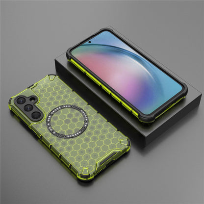 Capa MagSafe para Samsung Galaxy S25 S931, Techsuit, HoneyComb Shield, Verde