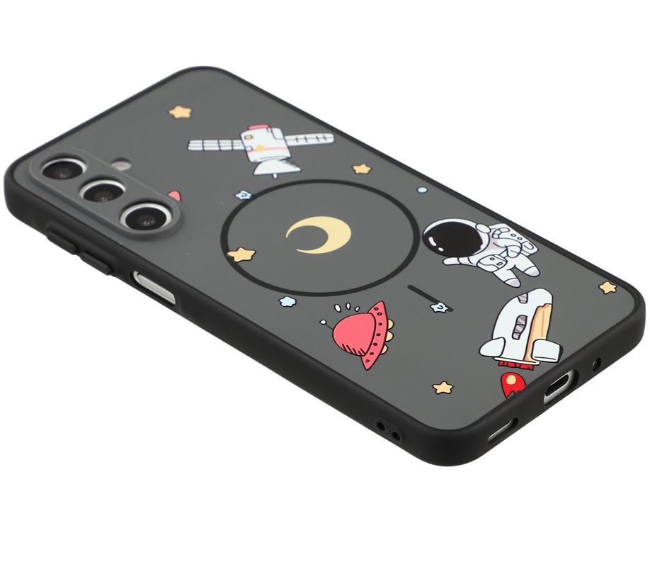 Capa MagSafe para Samsung Galaxy S26 Ultra S948, OEM, Astronauta Desenho Animado, Cinzento