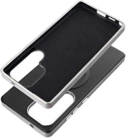 Capa MagSafe para Samsung Galaxy A56 A566, OEM, Gentleman Mag, Preta