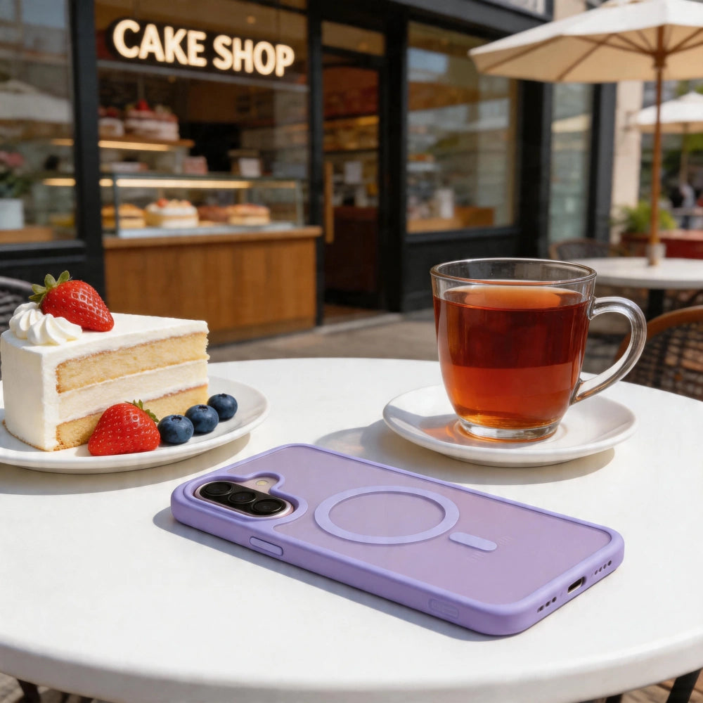 Capa MagSafe para Samsung Galaxy A57 5G, Tech-Protect, Magmat, Roxo Mate