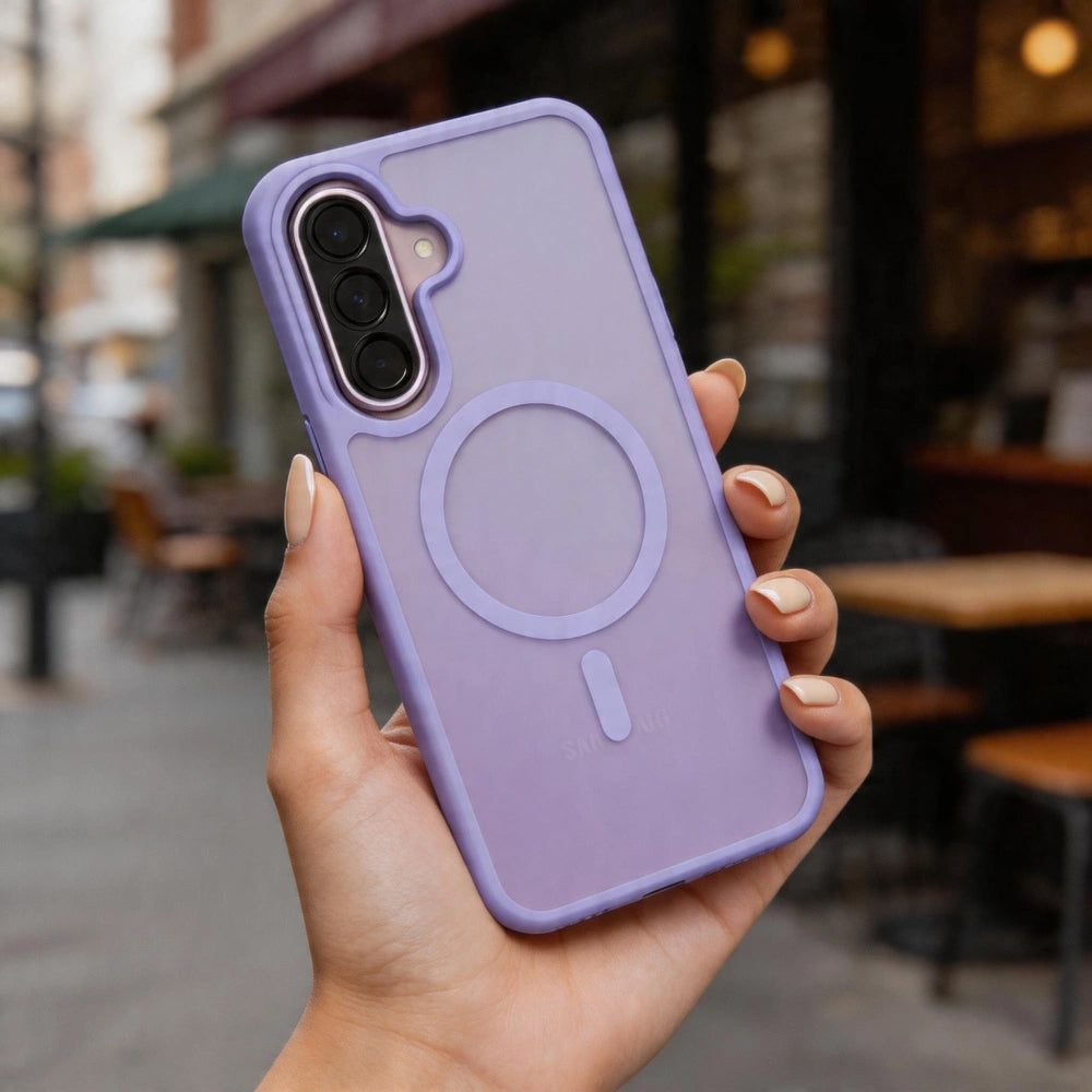 Capa MagSafe para Samsung Galaxy A57 5G, Tech-Protect, Magmat, Roxo Mate