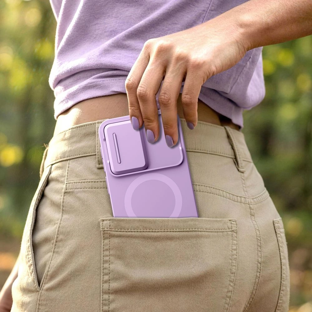 Capa MagSafe para Samsung Galaxy A57 5G, Tech-Protect, Kevlar Aura, Violeta