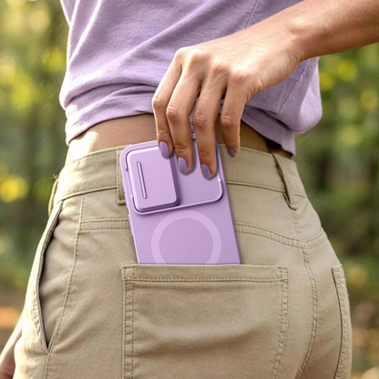 Capa MagSafe para Samsung Galaxy A57 5G, Tech-Protect, Kevlar Aura, Violeta