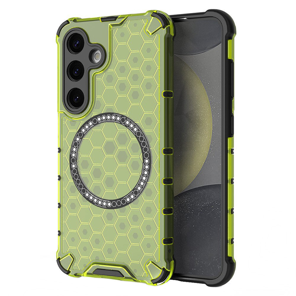 Capa MagSafe para Samsung Galaxy S25 S931, Techsuit, HoneyComb Shield, Verde