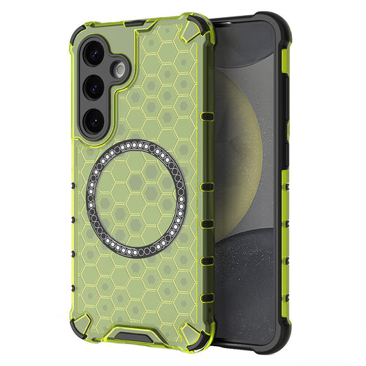 Capa MagSafe para Samsung Galaxy S25 S931, Techsuit, HoneyComb Shield, Verde