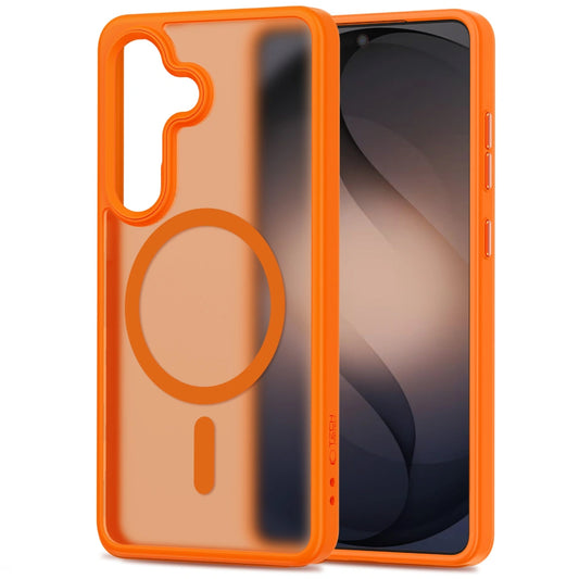 Capa MagSafe para Samsung Galaxy S26 S942, Tech-Protect, Magmat, Laranja Fosco
