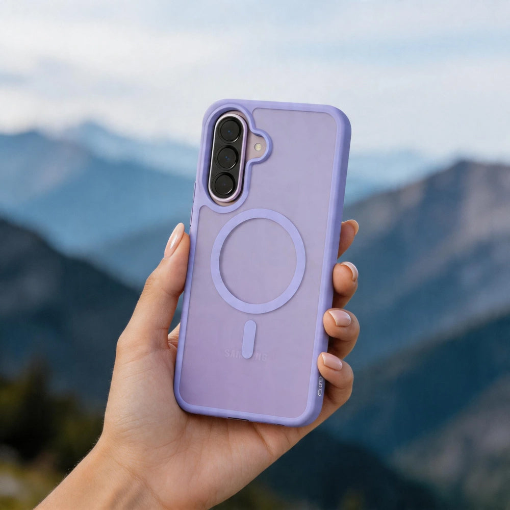 Capa MagSafe para Samsung Galaxy A57 5G, Tech-Protect, Magmat, Roxo Mate