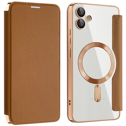 Capa MagSafe para Samsung Galaxy A05 A055, Techsuit, SmartMag Book, Castanha