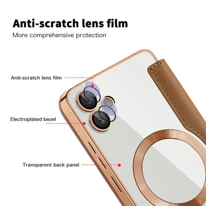 Capa MagSafe para Samsung Galaxy A05 A055, Techsuit, SmartMag Book, Castanha