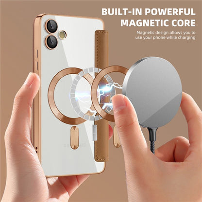 Capa MagSafe para Samsung Galaxy A05 A055, Techsuit, SmartMag Book, Castanha