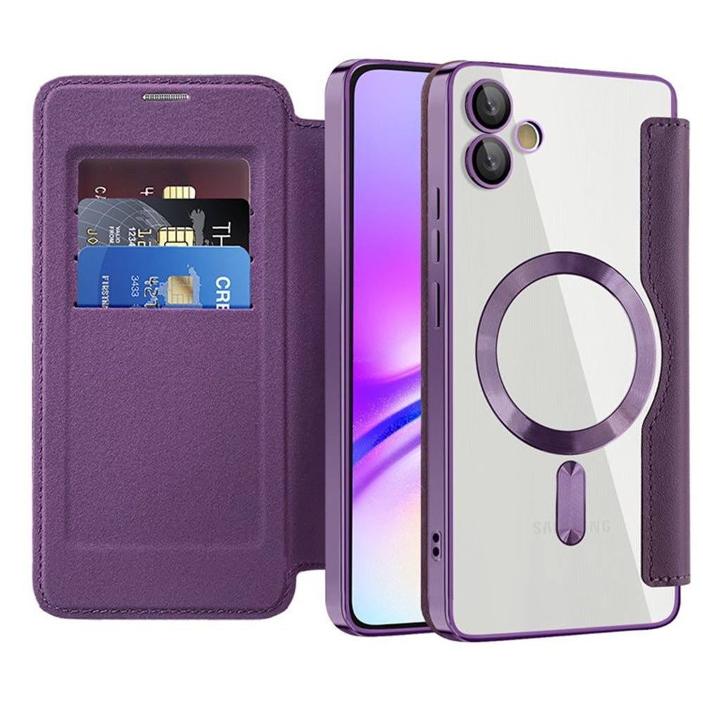Capa MagSafe para Samsung Galaxy A05 A055, Techsuit, SmartMag Book, Roxo