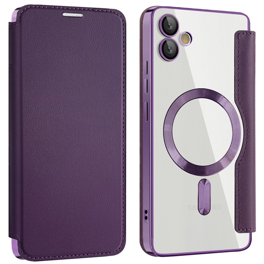 Capa MagSafe para Samsung Galaxy A05 A055, Techsuit, SmartMag Book, Roxo