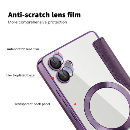 Capa MagSafe para Samsung Galaxy A05 A055, Techsuit, SmartMag Book, Roxo