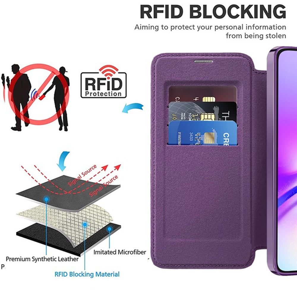 Capa MagSafe para Samsung Galaxy A05 A055, Techsuit, SmartMag Book, Roxo