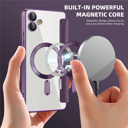 Capa MagSafe para Samsung Galaxy A05 A055, Techsuit, SmartMag Book, Roxo