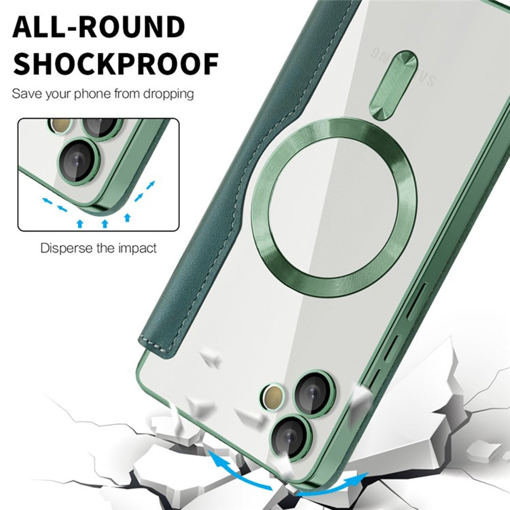 MagSafe Case for Samsung Galaxy A05 A055, Techsuit, SmartMag Book, Green