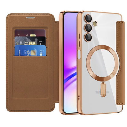 Capa MagSafe para Samsung Galaxy A05s A057, Techsuit, SmartMag Book, Castanha