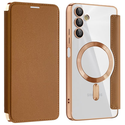 Capa MagSafe para Samsung Galaxy A05s A057, Techsuit, SmartMag Book, Castanha