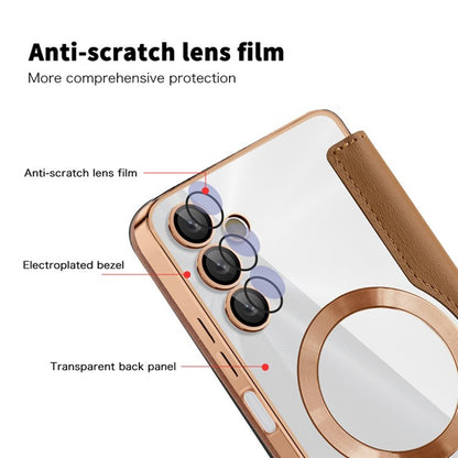 Capa MagSafe para Samsung Galaxy A05s A057, Techsuit, SmartMag Book, Castanha