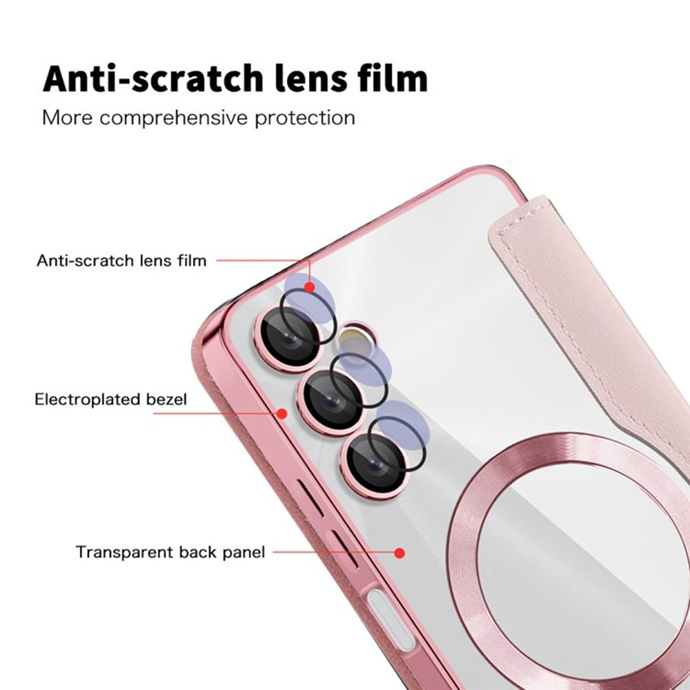 MagSafe Case for Samsung Galaxy A05s A057, Techsuit, SmartMag Book, Pink