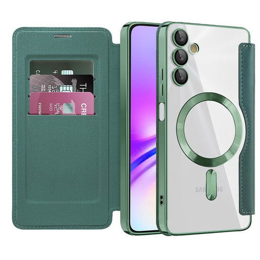 Capa MagSafe para Samsung Galaxy A05s A057, Techsuit, SmartMag Book, Verde