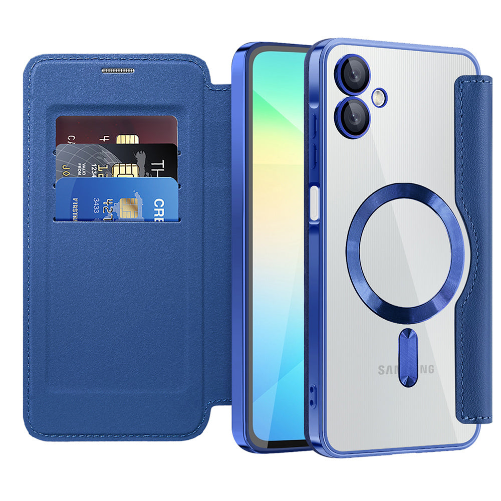 Capa MagSafe para Samsung Galaxy A06 A065, Techsuit, SmartMag Book, Azul