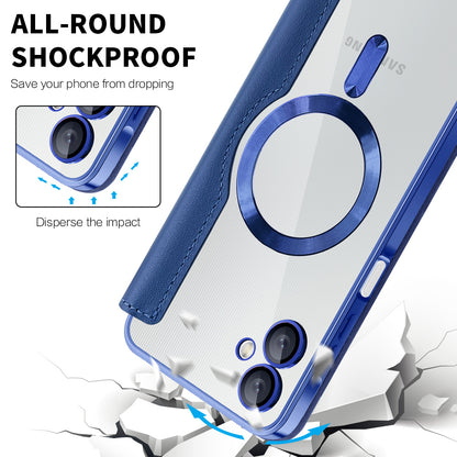 Capa MagSafe para Samsung Galaxy A06 A065, Techsuit, SmartMag Book, Azul