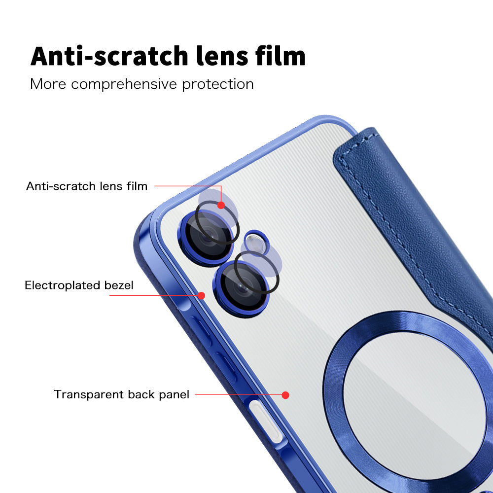 Capa MagSafe para Samsung Galaxy A06 A065, Techsuit, SmartMag Book, Azul