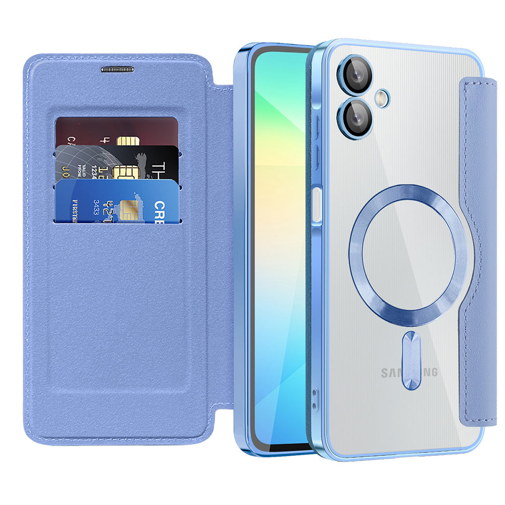 Capa MagSafe para Samsung Galaxy A06 A065, Techsuit, SmartMag Book, Azul
