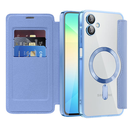 Capa MagSafe para Samsung Galaxy A06 A065, Techsuit, SmartMag Book, Azul