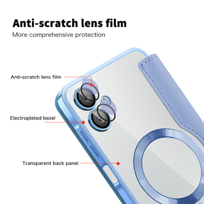 Capa MagSafe para Samsung Galaxy A06 A065, Techsuit, SmartMag Book, Azul