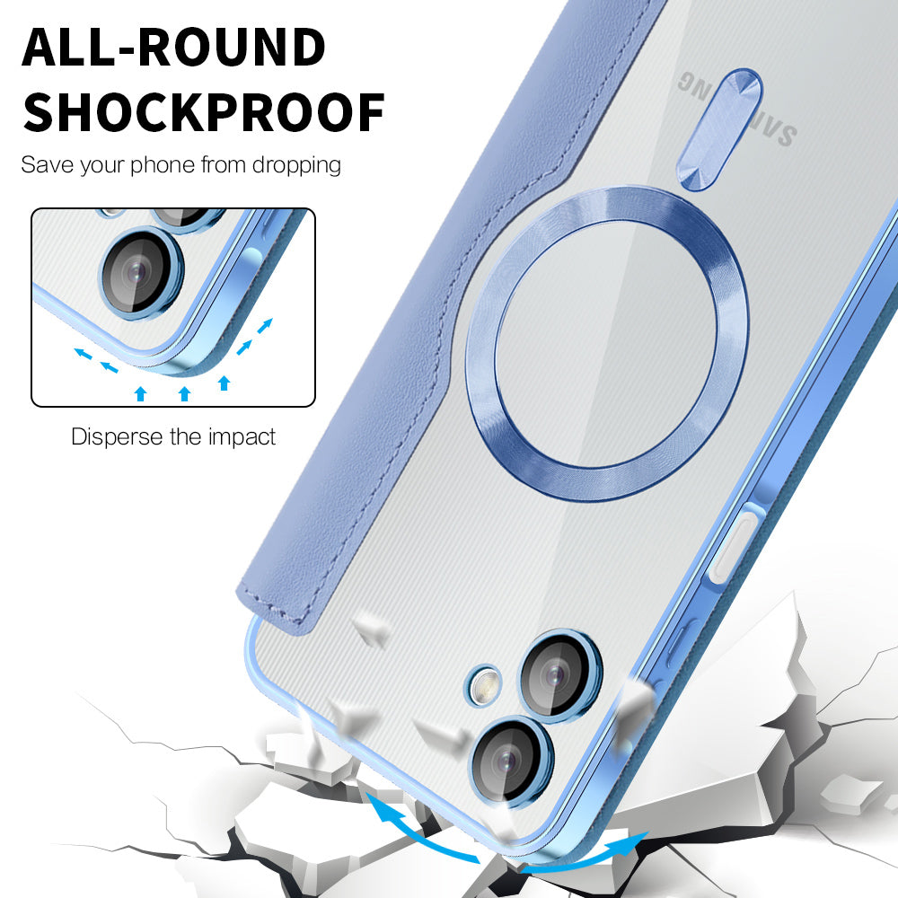 Capa MagSafe para Samsung Galaxy A06 A065, Techsuit, SmartMag Book, Azul