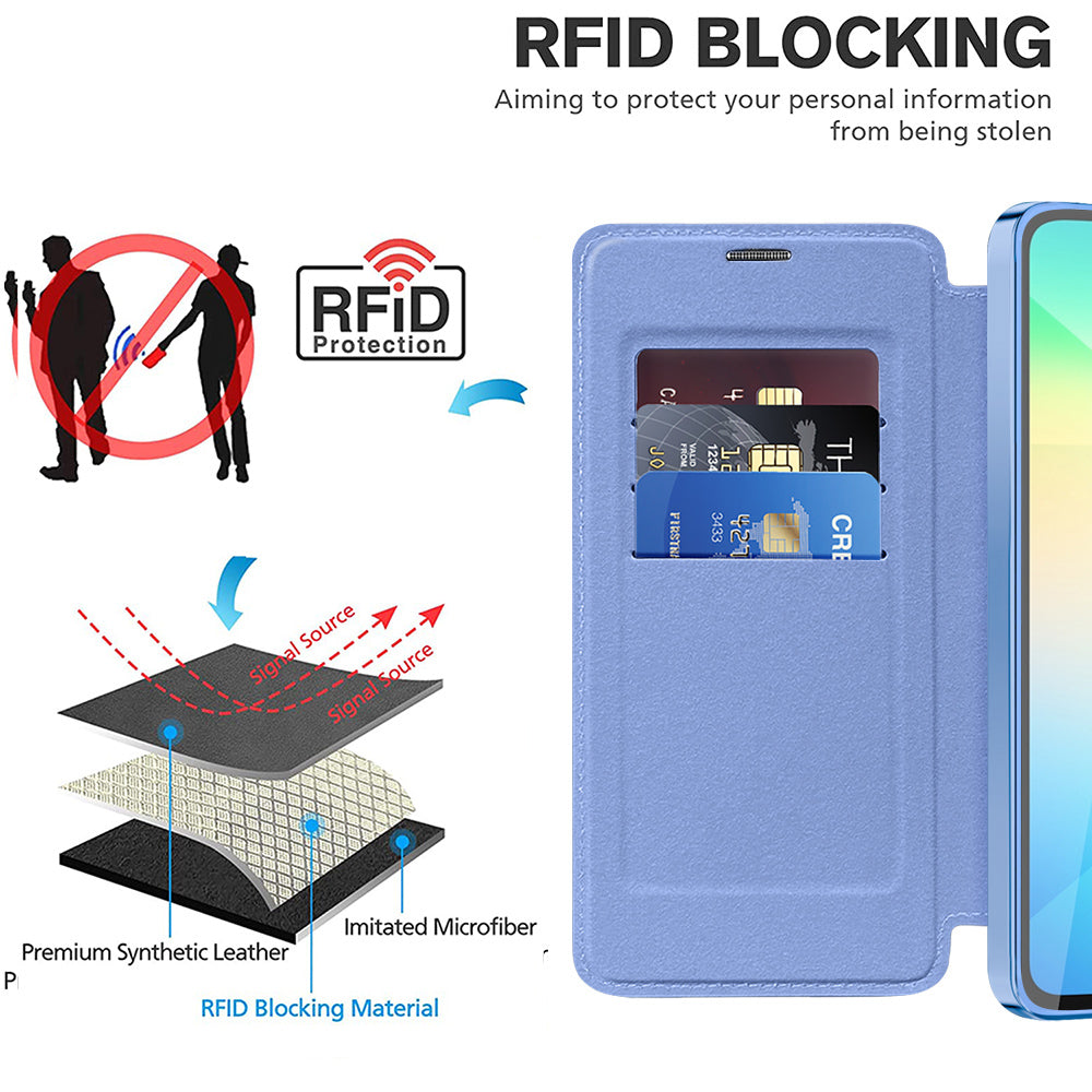 Capa MagSafe para Samsung Galaxy A06 A065, Techsuit, SmartMag Book, Azul