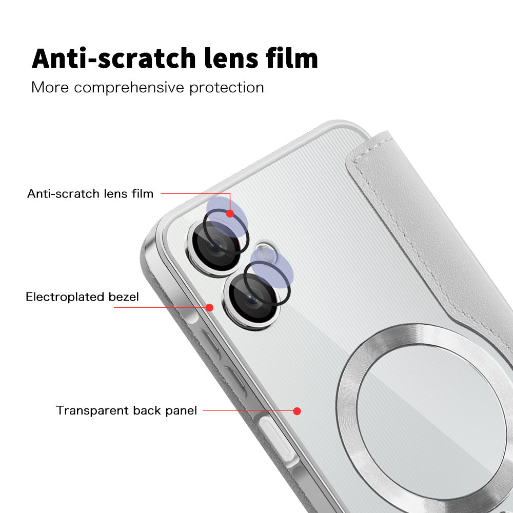 Capa MagSafe para Samsung Galaxy A06 A065, Techsuit, SmartMag Book, Cinzento