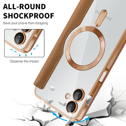 Capa MagSafe para Samsung Galaxy A06 A065, Techsuit, SmartMag Book, Castanha