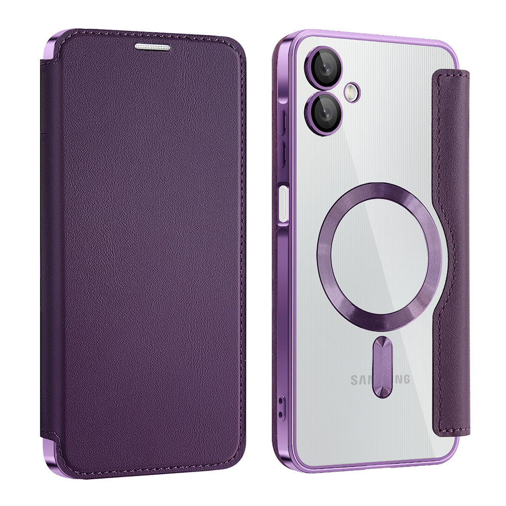 Capa MagSafe para Samsung Galaxy A06 A065, Techsuit, SmartMag Book, Roxo